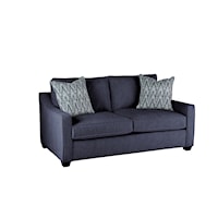 Dakota Transitional Loveseat with Sloped Arms - Navy