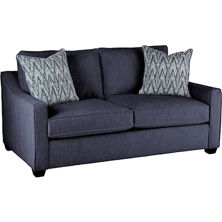 Dakota Transitional Loveseat with Sloped Arms - Navy