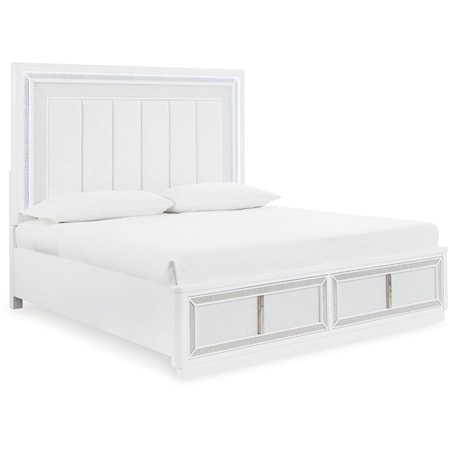 California King Upholstered Storage Bed