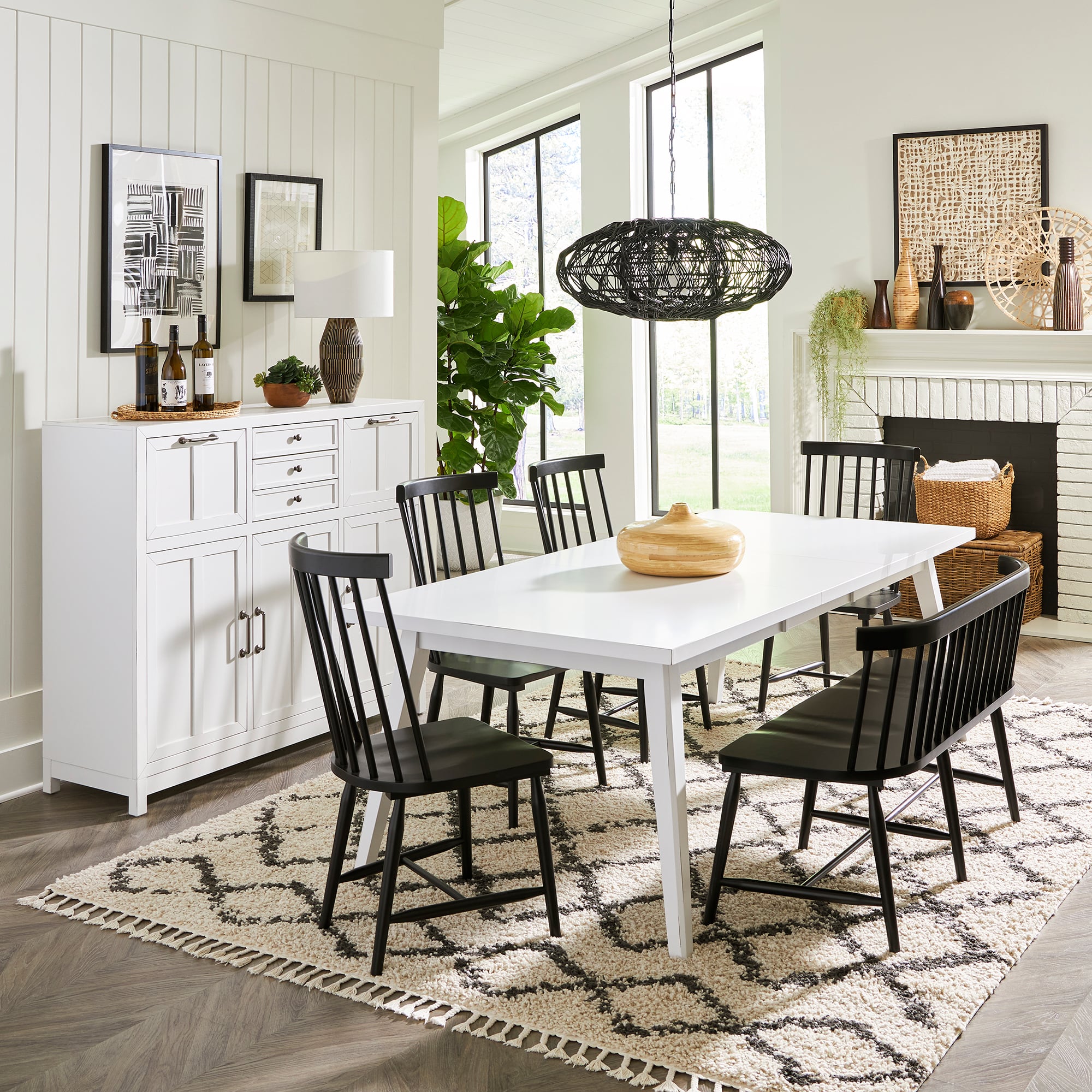 Modern farmhouse dining 2025 set for 6