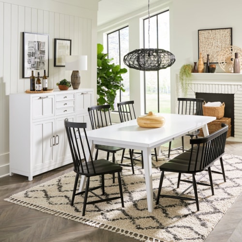 Farmhouse 6-Piece Rectangular Table Set