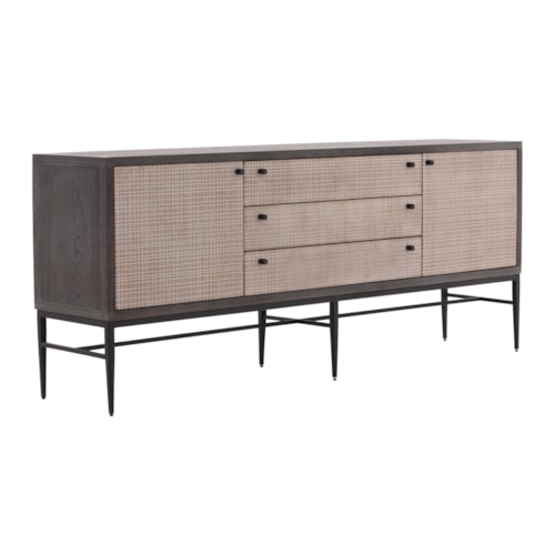 Transitional 3-Drawer Sideboard with 2 Doors
