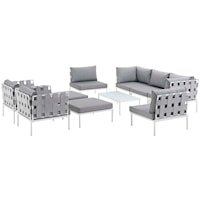 10 Piece Outdoor Patio Aluminum Sectional Sofa Set