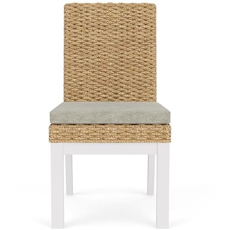 Coastal Woven Side Chair with Removable Seat Cushion