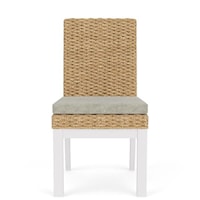 Coastal Woven Side Chair with Removable Seat Cushion