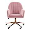 Accentrics Home Home Office Blush Channeled Back Office Chair