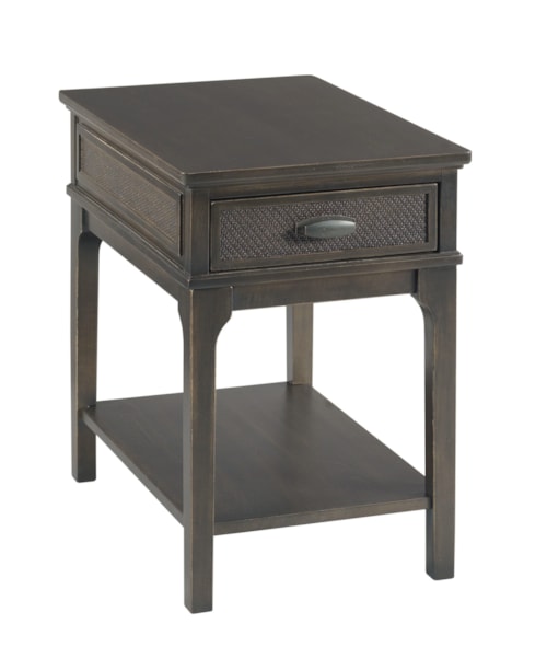 Transitional Rectangular 1-Drawer Chairside Table with Charging Ports