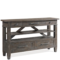 Rustic Traditional Server with Felt-lined Drawers