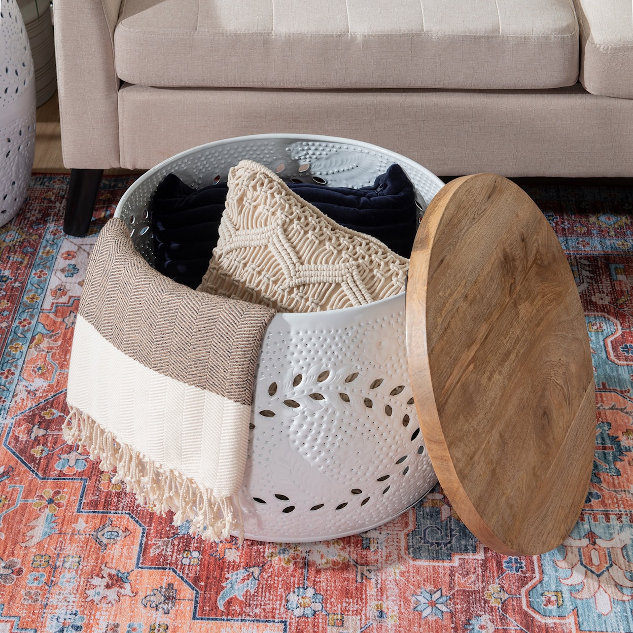 Powell Kyomi Drum End Table