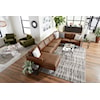 Best Home Furnishings Trafton Leather Sectional Sofa w/ Chaise & Wood Feet