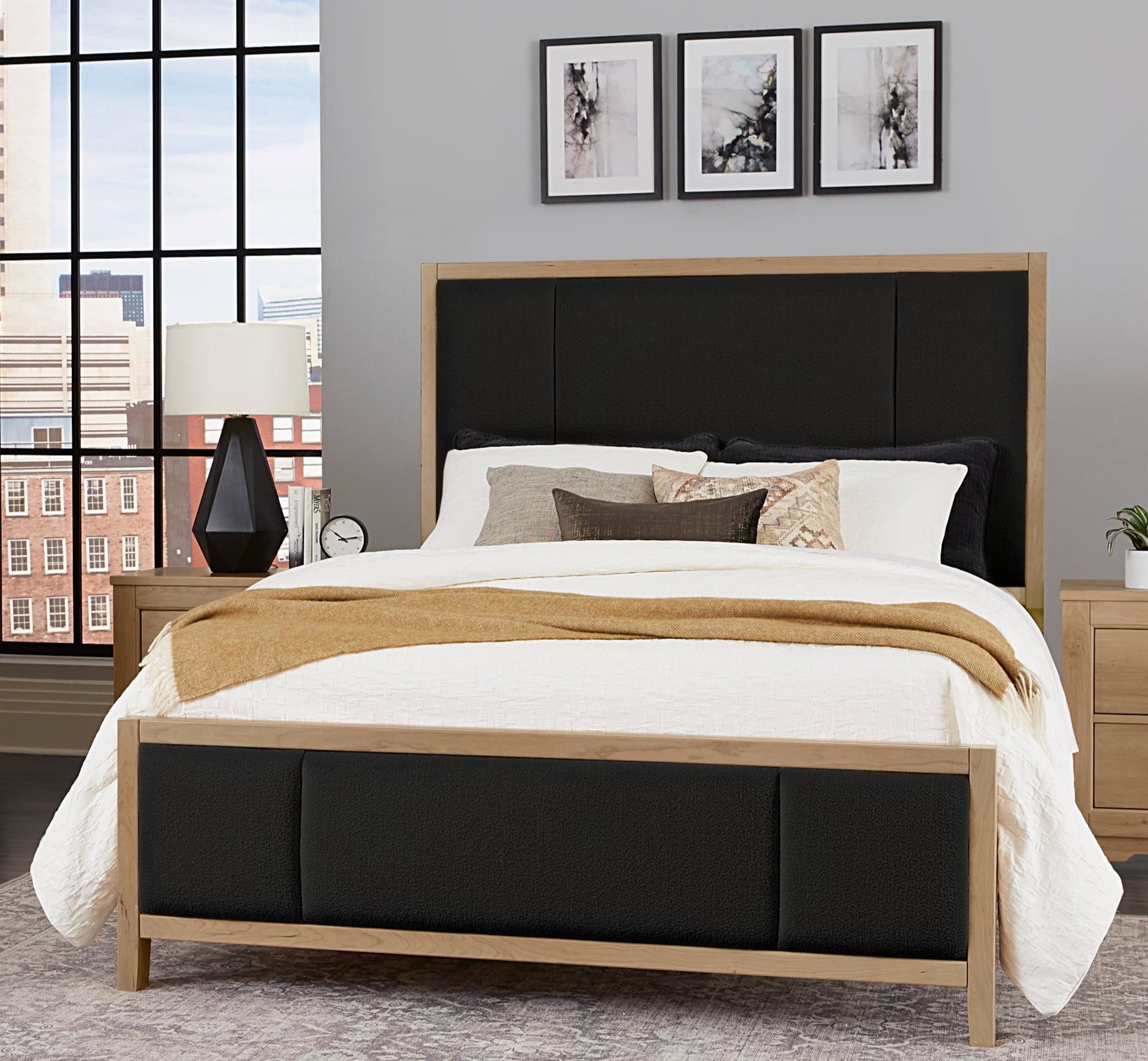 Artisan & Post Crafted Cherry California King Upholstered Panel Bed