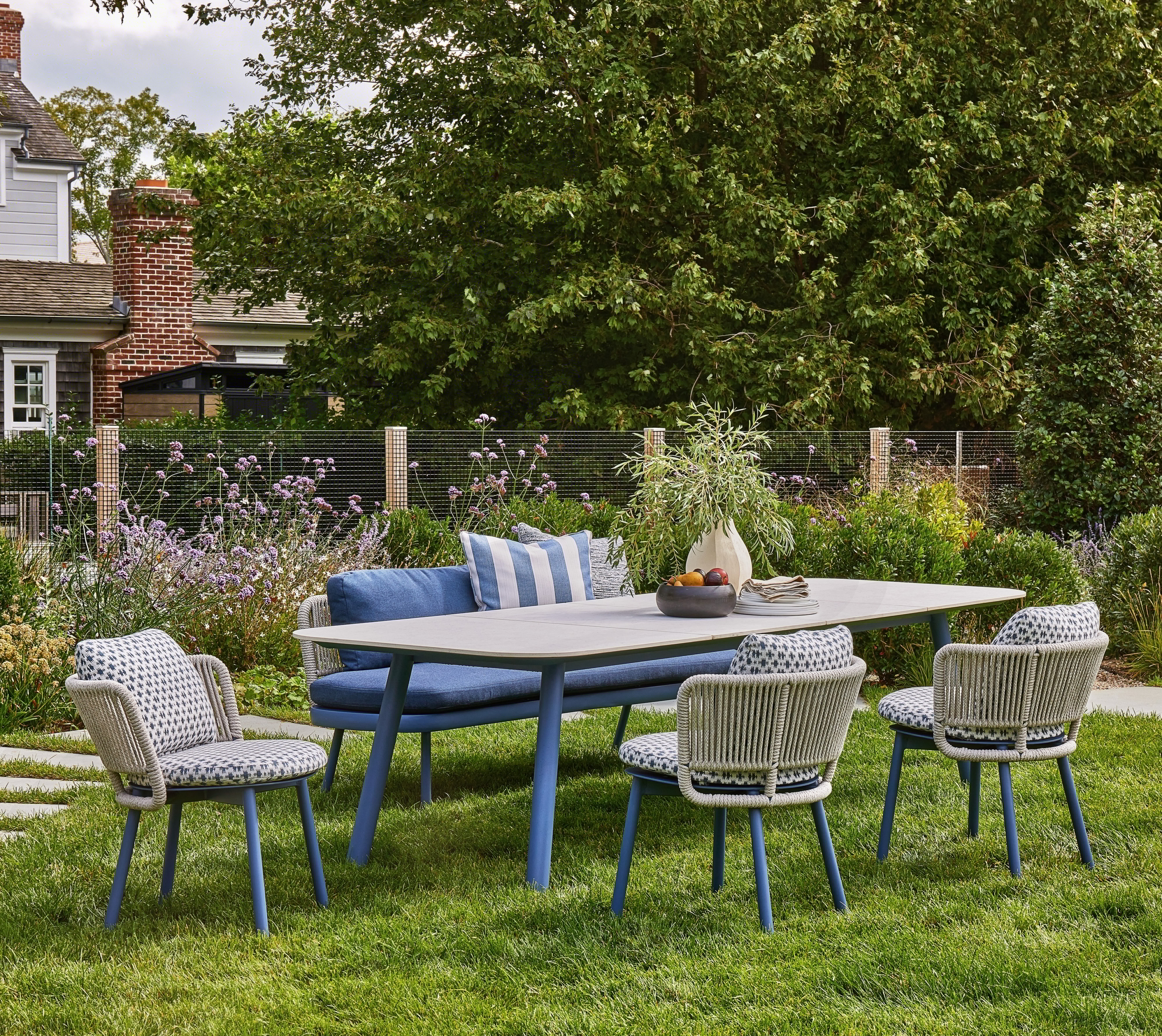 Brown Jordan Trentino Cushioned Rope-Back Dining Chair