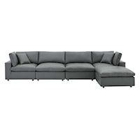 5-Piece Vegan Leather Sectional Sofa