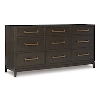 Contemporary Dresser with 9 Soft-Close Drawers