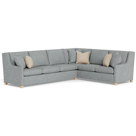 Transitional 2-Piece Sectional Sofa with Tapered Legs