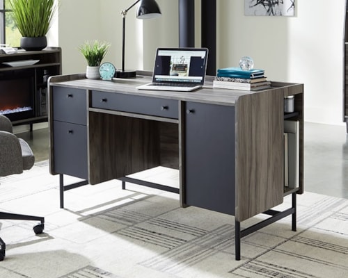 Mid-Century Modern Double Pedestal Desk with File Drawer