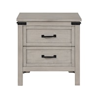 Rustic 2-Drawer Nightstand with Felt-Lined Top Drawer