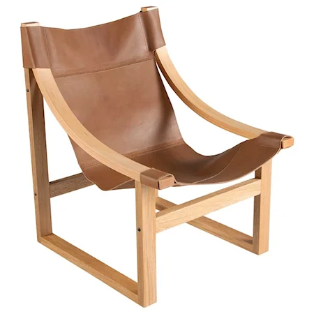 Rustic Sling Chair with Wood Frame
