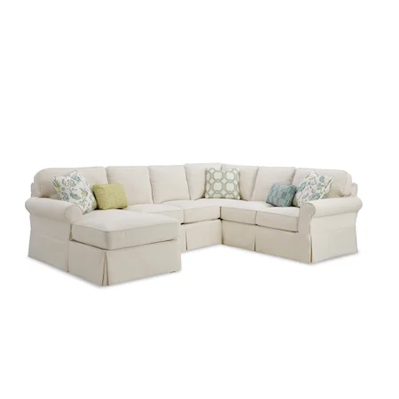 3-Pc Slipcover Sectional Sofa w/ LAF Chaise