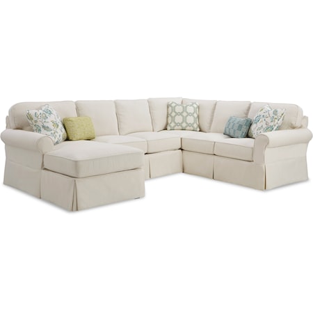 Casual 5-Seat Slipcover Sectional Sofa with LAF Chaise