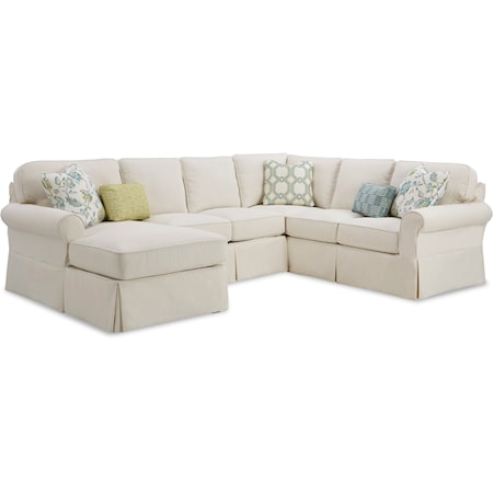 3-Pc Slipcover Sectional Sofa w/ LAF Chaise