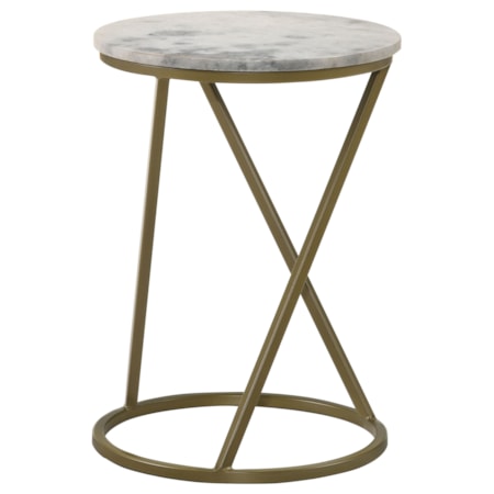 Malthe Marble Top Accent Side and