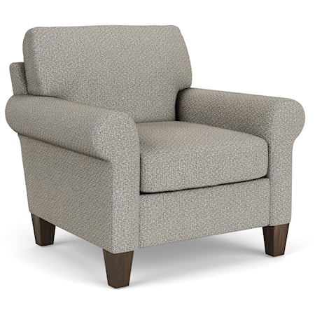 Transitional Chair with Tapered Legs