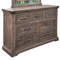 Rustic 7-Drawer Solid Wood Dresser with Microfiber Lined Drawers
