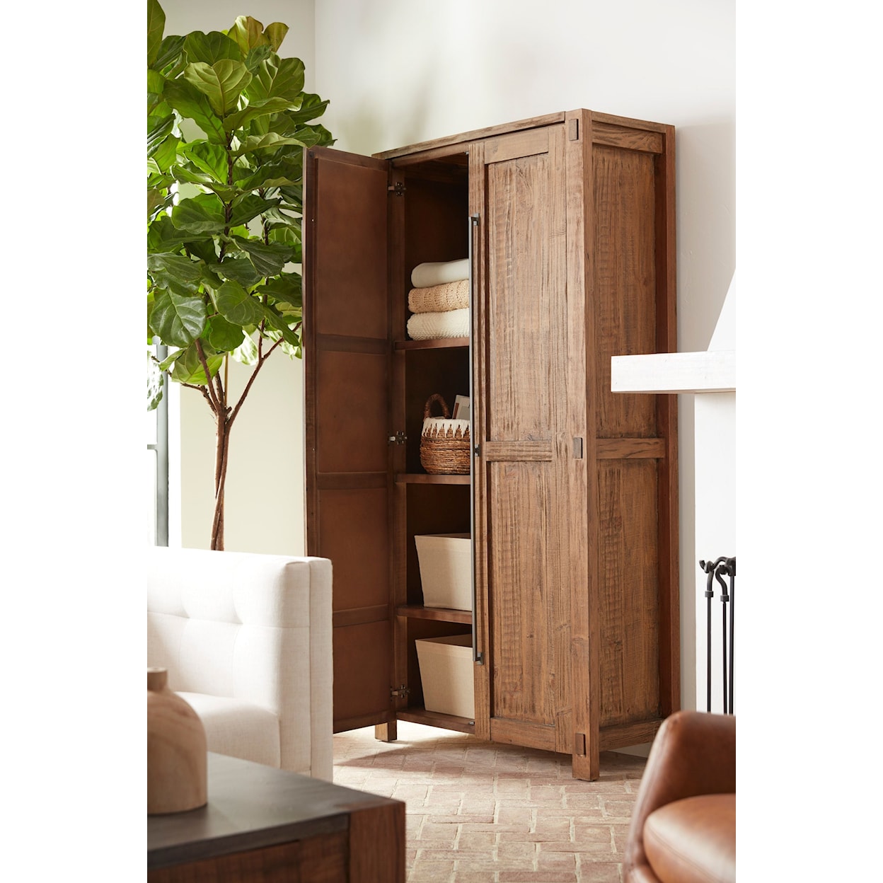 Aspenhome Harlow Tall 4-Shelf Storage Cabinet