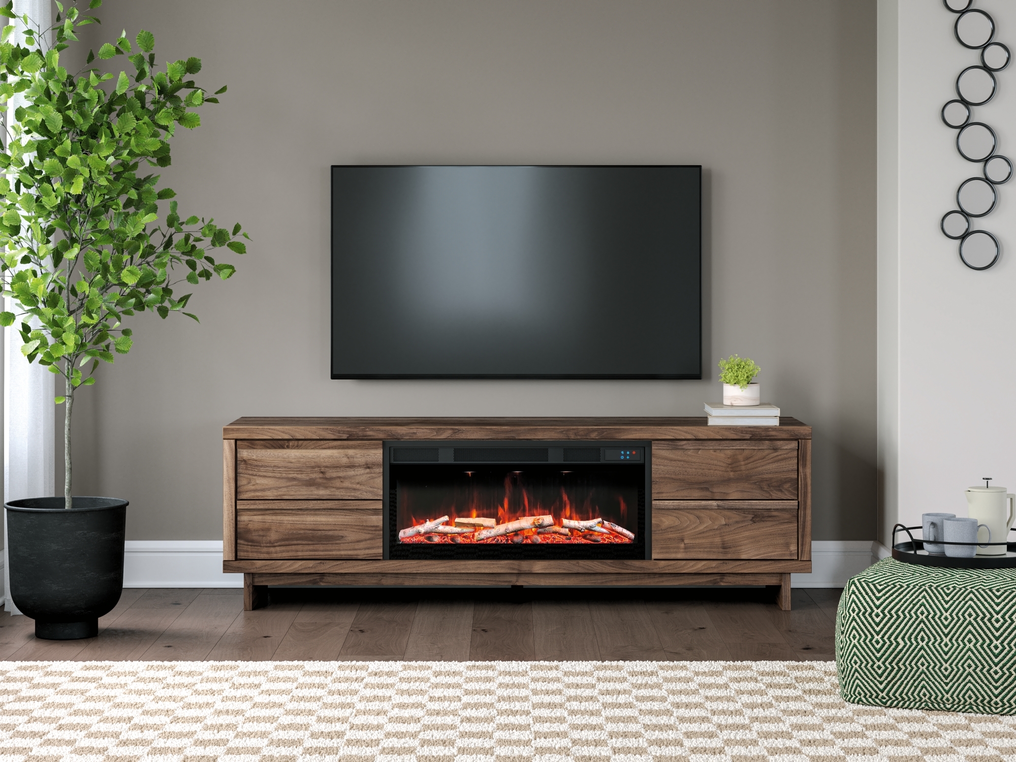 72&amp;quot; TV Stand With Electric Fireplace