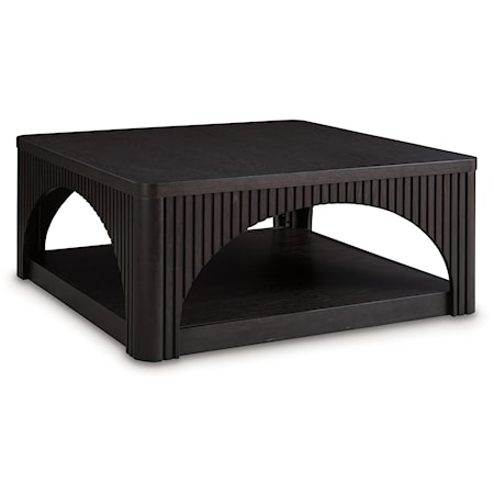 Square Coffee Table with Arched Design