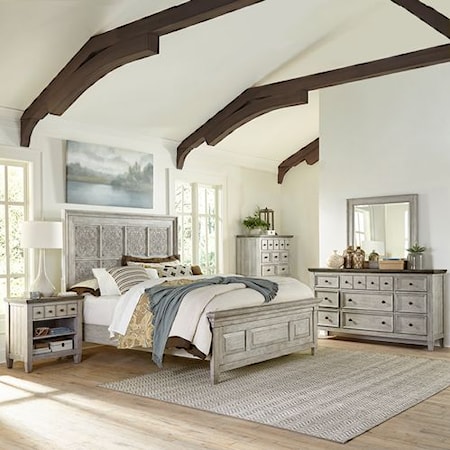 5-Piece Decorative King Panel Bedroom Group