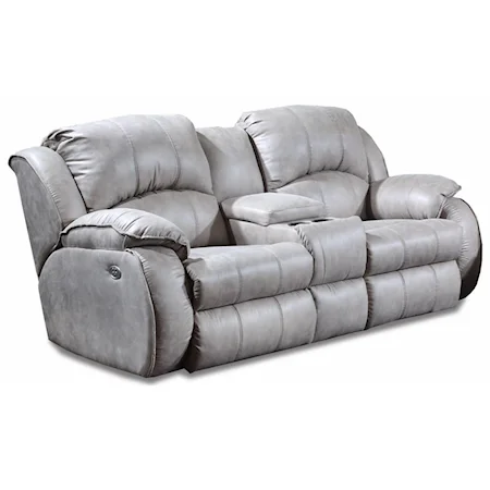 Power Reclining Console Sofa with Power Headrests and Cup-Holders