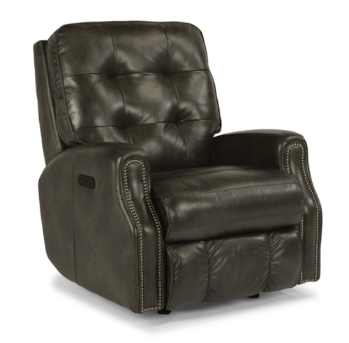 Button Tufted Power Recliner with Power Headrest