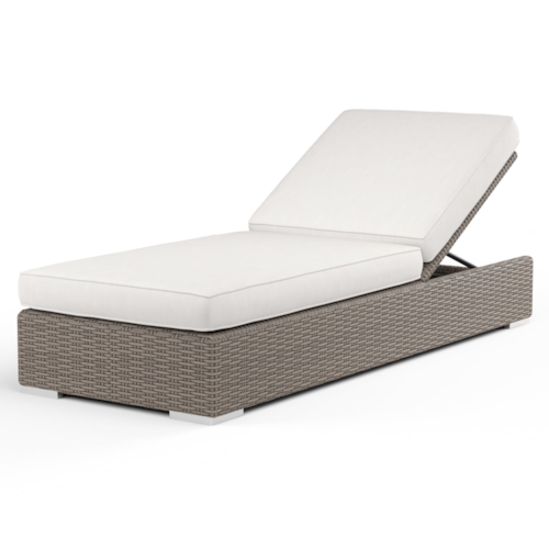 Coastal Outdoor Adjustable Resin Wicker Chaise