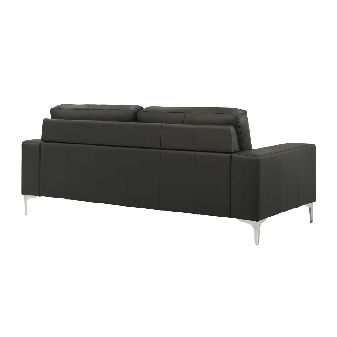 Leather Robust Track-Arm Sofa