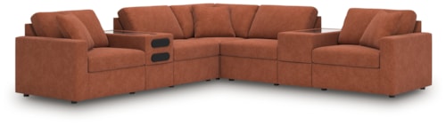 7-Piece Balanced Sectional With Audio And Storage Consoles