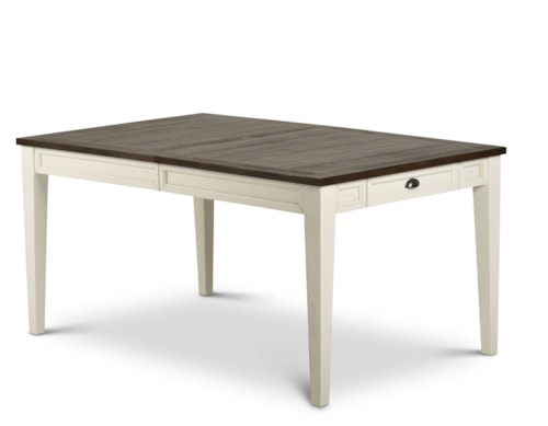 Farmhouse Two-Tone Dining Table with 16" Leaf
