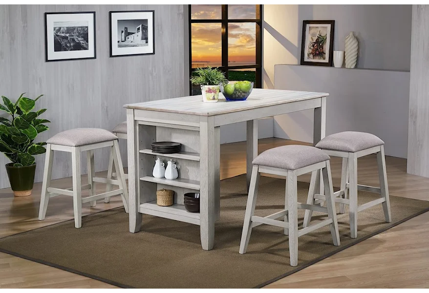 Ridgewood 5-Piece Counter-Height Dining Set by Winners Only at Reeds Furniture