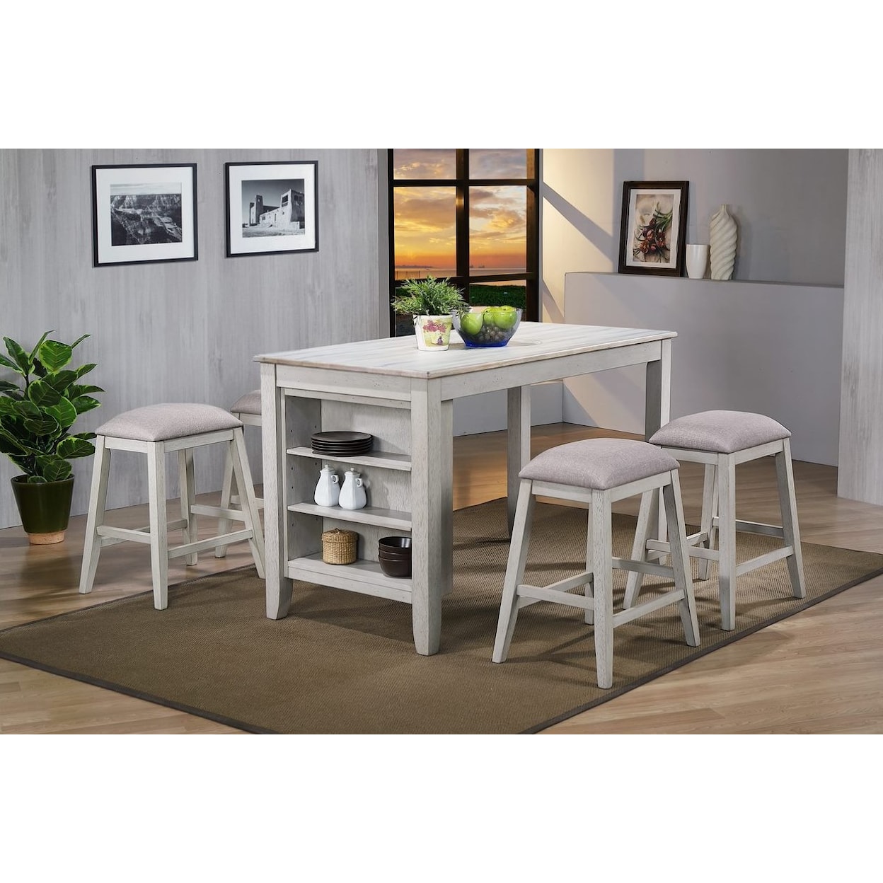 Winners Only Ridgewood Counter Height Storage Table