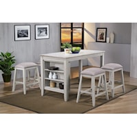 Transitional 5-Piece Counter-Height Dining Set