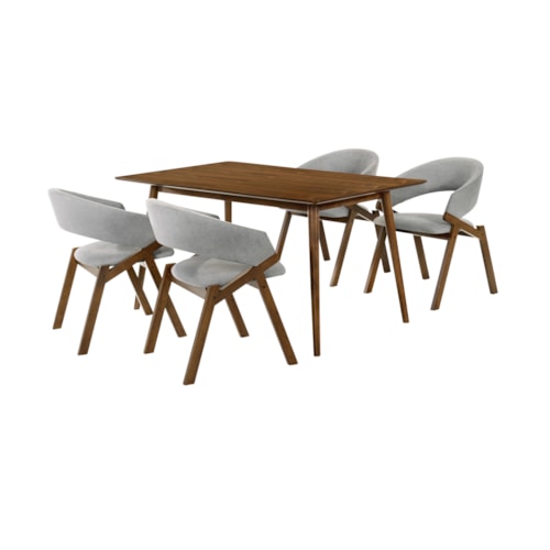 Mid-Century Modern 5-Piece Dining Table Set