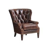 Atwater Tufted Leather Wing Chair