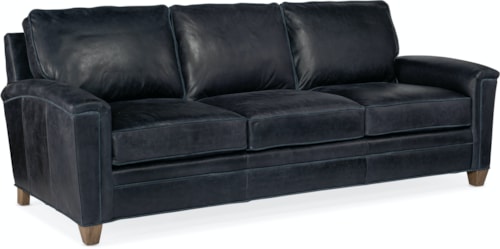 Transitional Stationary Sofa with Track Arms
