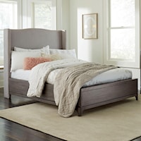 Queen Upholstered Bed with Wing Headboard
