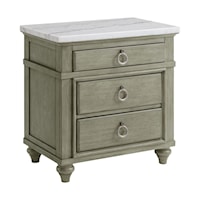 Transitional 3-Drawer Nightstand with USB Port