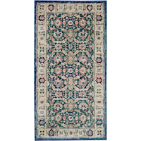 2' x 4' Navy/Multicolor Rectangle Rug