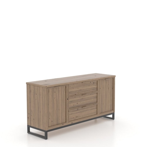 Industrial Customizable 2-Door Buffet with Interior Shelving