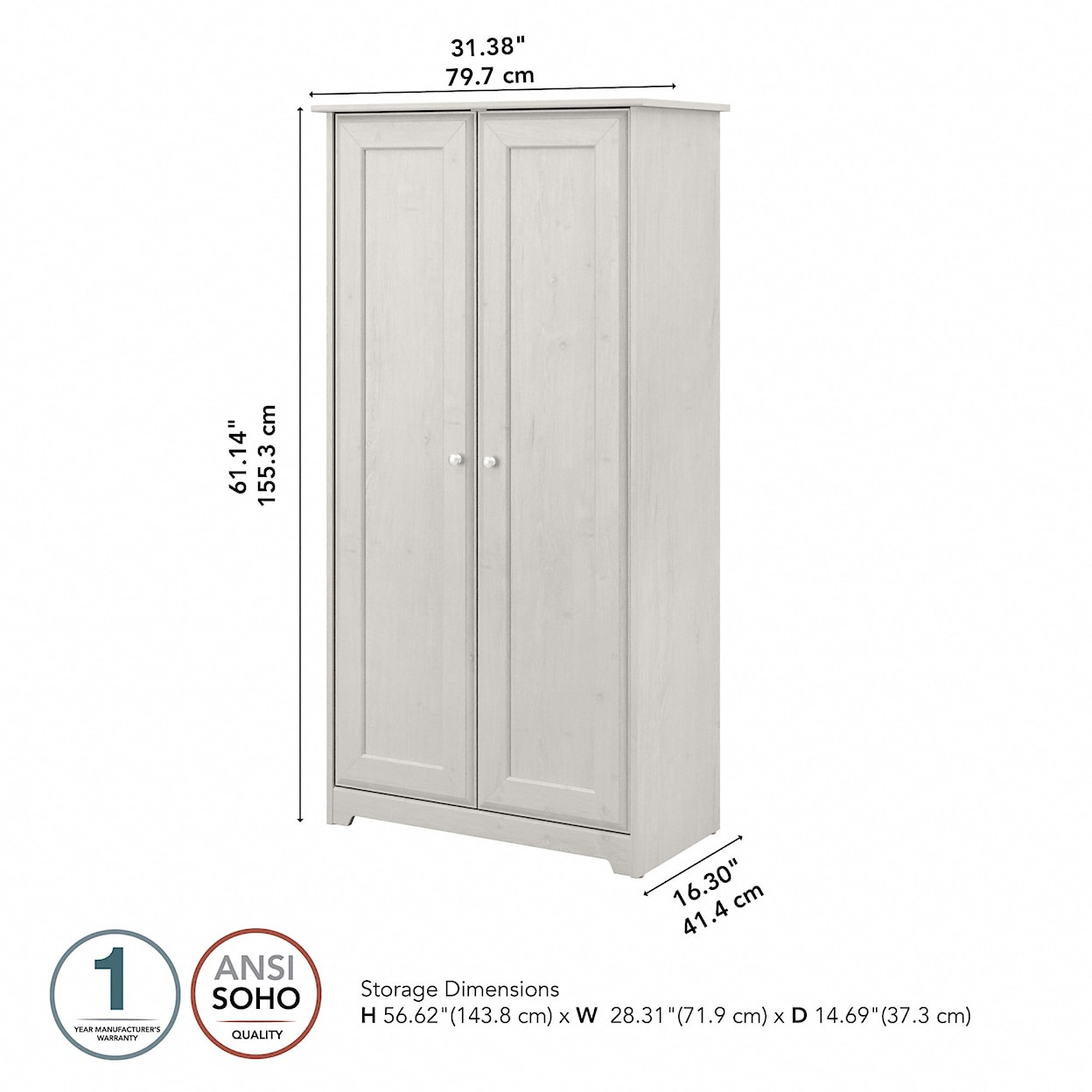 Bush Cabot 2 Door Tall Storage