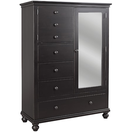 Traditional 4-Drawer Chiffarobe with Adjustable Shelves